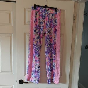 Lilly Pulitzer Pink and Blue Floral Pants